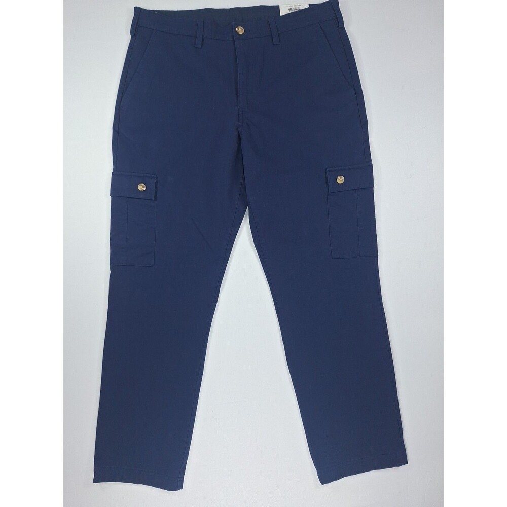 Club Room Men's Cargo Pants 34x30 Navy Blue Stretch Classic Fit Utility NWT
